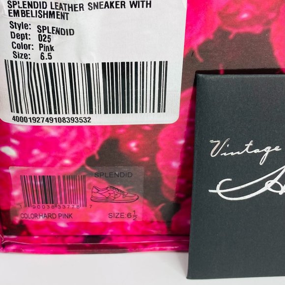 🎀 VINTAGE HAVANA HOT PINK Leather Splendid Sneakers With Embellishments  6.5 🎀 - Picture 11 of 11